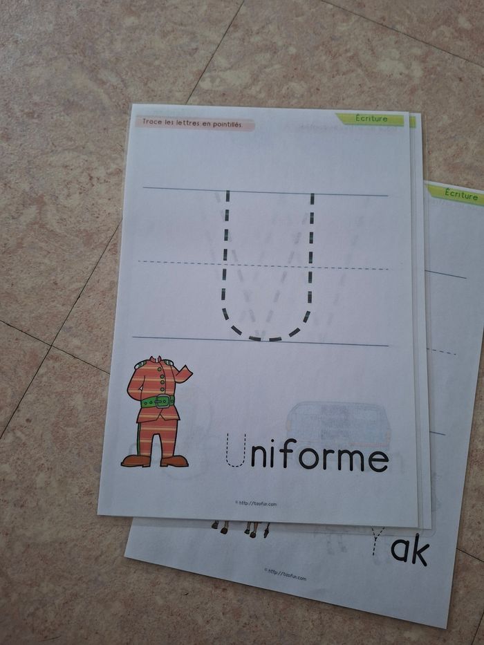 fiches pour apprentissage à l'écriture - photo numéro 7