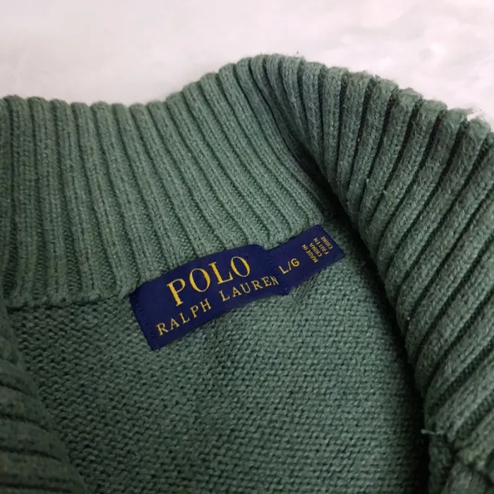 Pull Camionneur half demi zip Ralph Lauren L Vert - photo numéro 6
