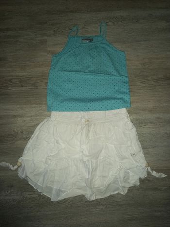 top tape à l'oeil et jupe blanche éliane et lena taille 3 ans