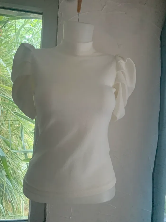 Blouse blanche SHEIN taille XS manches bouffantes - photo numéro 5
