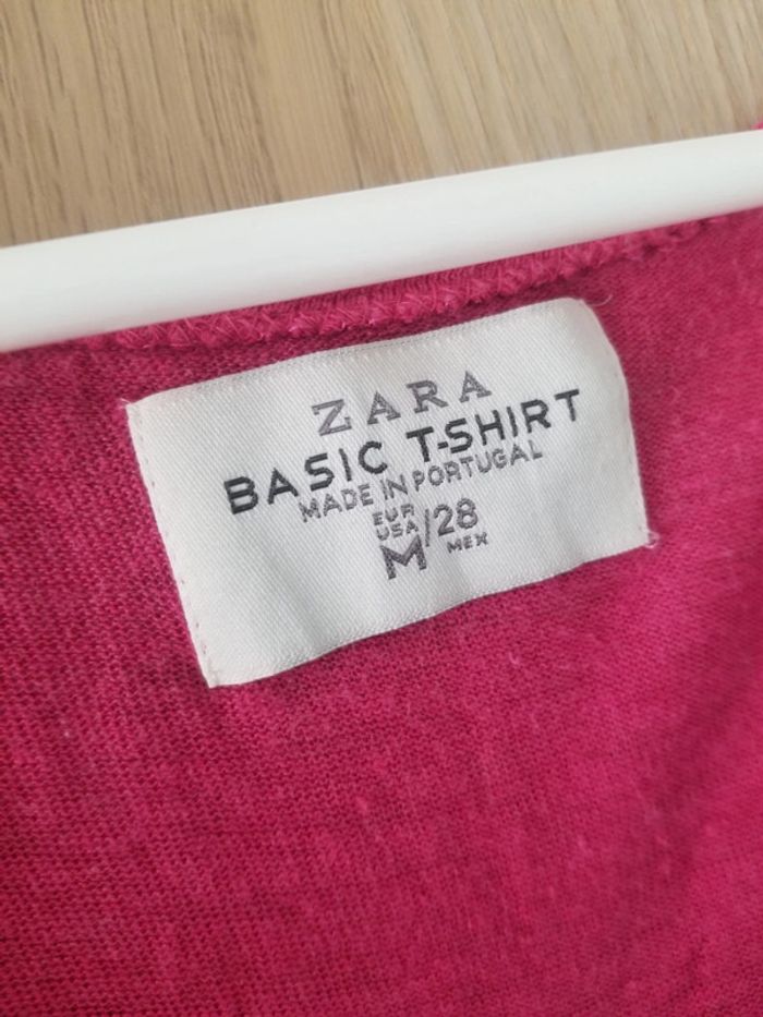 Joli t-shirt rose basic Zara - photo numéro 3