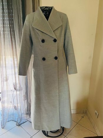 Manteau long femme gris Taille L - 40
