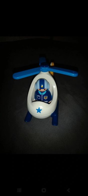 Playmobil hélicoptère police  123 .