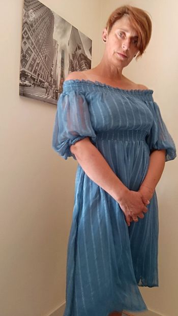 Robe d été , manches ballon ceintrée