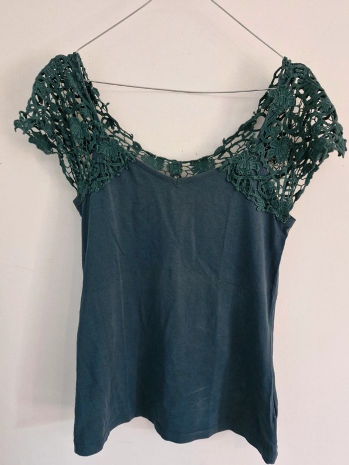 T-shirt effet dentelle