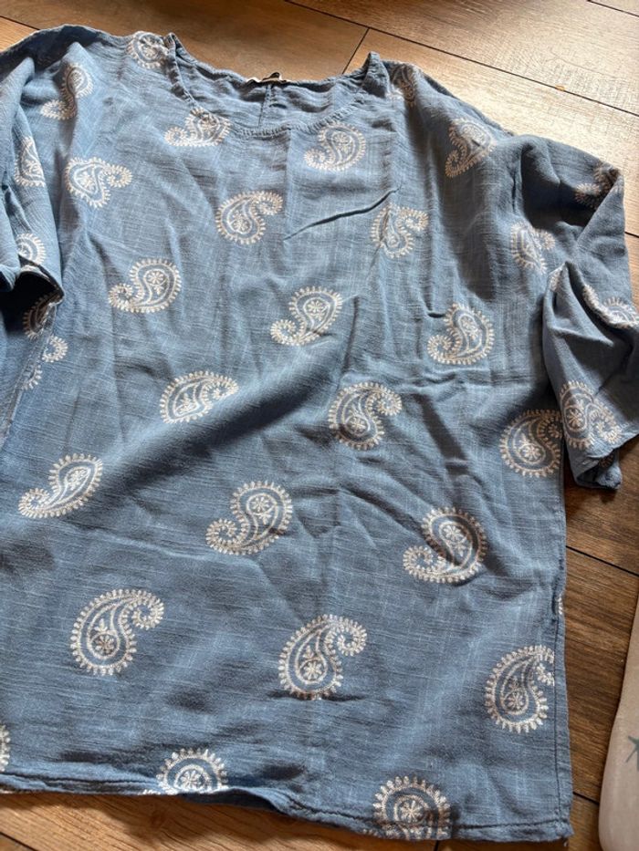 Tunique provençale été bleue taille 2