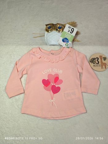 Haut ML 3 mois fille Mot d'enfants neuf 