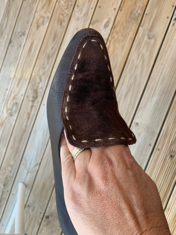 chaussures cuir et daim fantaisies - photo numéro 4