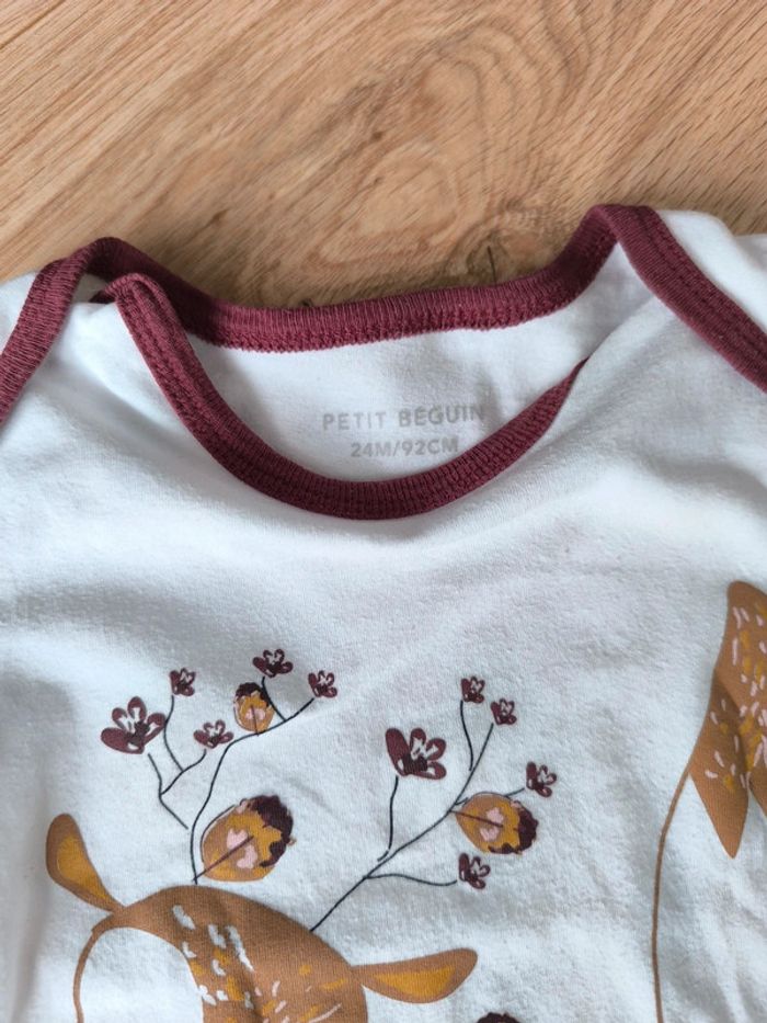 Lot de 2 bodies fille thème Renard Petit Béguin - Taille 24 mois 92cm - photo numéro 4