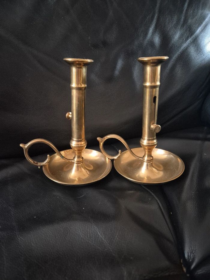lot de 2 bougeoirs en cuivre