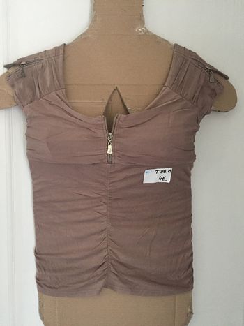 298-Haut marron/taupe « show girl » T 38 -M