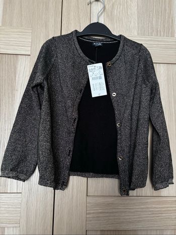 Gilet noir paillettes dorées KIABI t.4ans