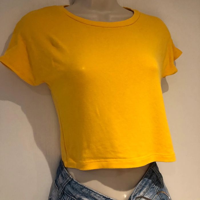 T-shirt court Zara trafaluc jaune taille S - photo numéro 14