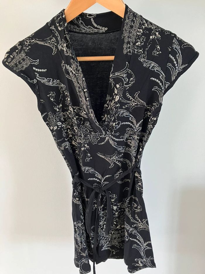 T shirt long imprimé taille S