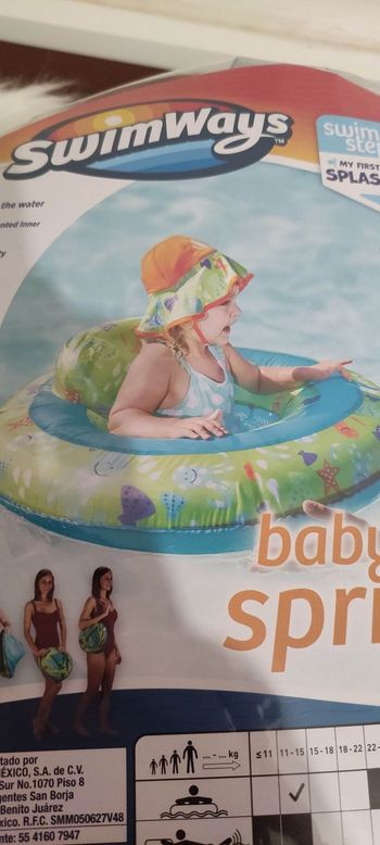 SWIMWAYS Spring Float Bebe + Chapeau De Bain Anti-Uv