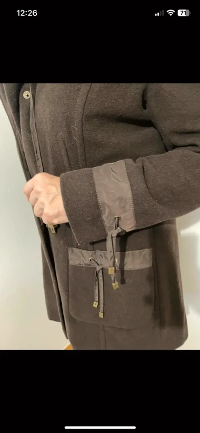 Manteau marron chaud avec capuche affinités - photo numéro 3