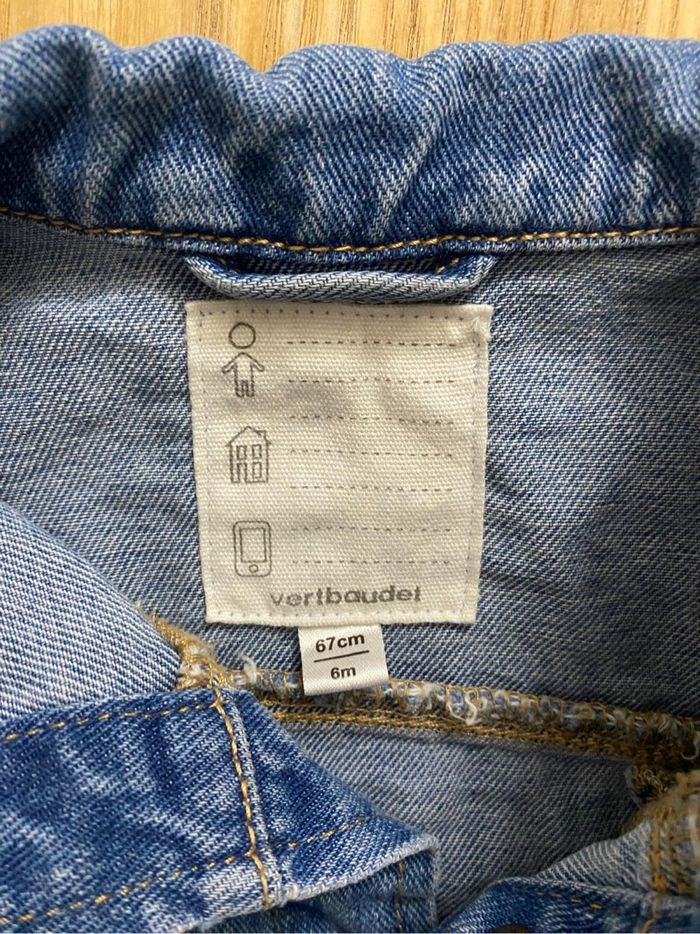 Veste en jeans mixte bébé 6 mois - photo numéro 2