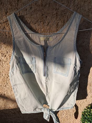 Haut bleu a zip
