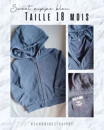 Veste de jogging bleue 🧸 Taille 18 mois 🧸 Kiabi