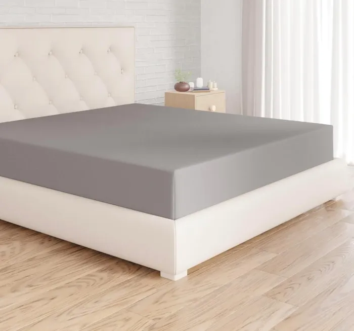 Drap-housse Mórico gris 180×200×7 cm – 100 % coton Neuf