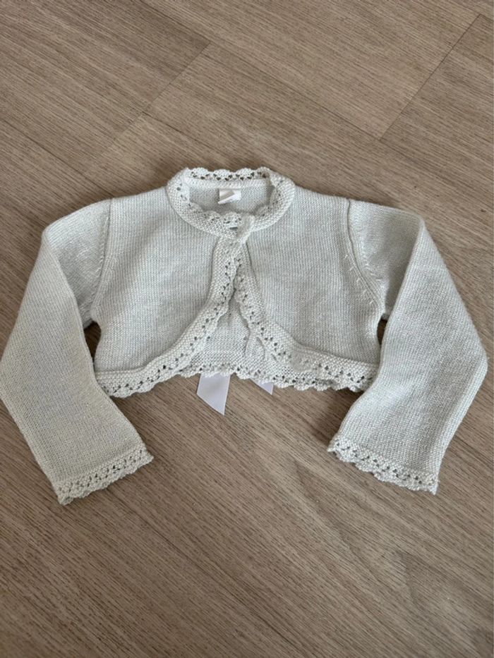 Boléro blanc pailleté 18 mois