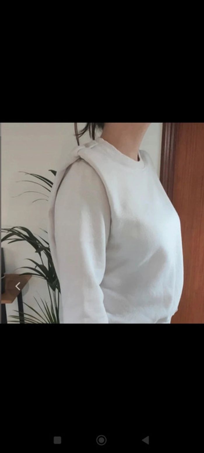 Sudadera hombrera zara blanca - photo numéro 3