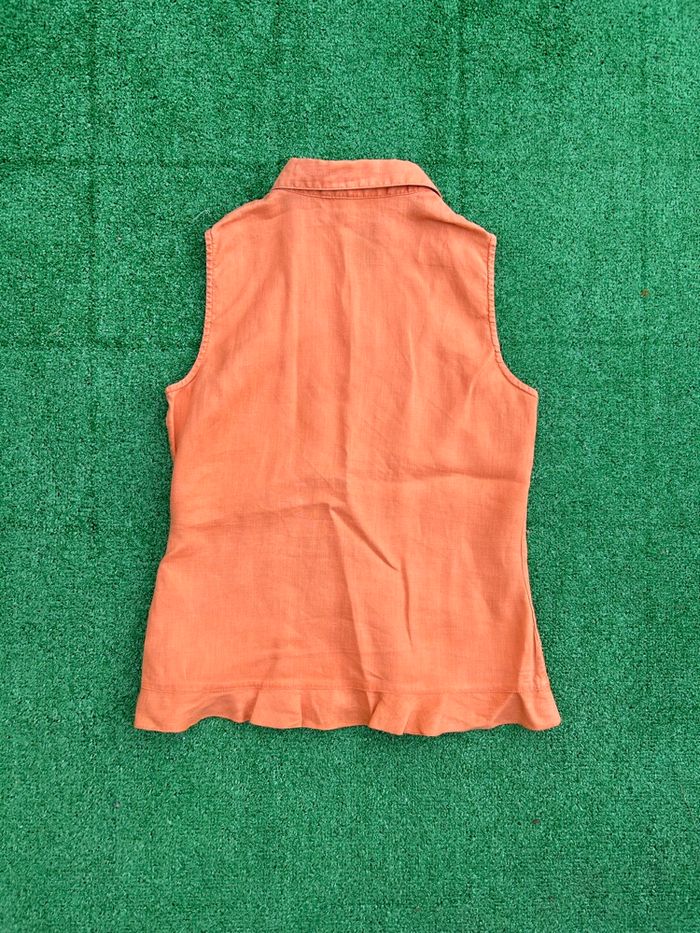 Top sans manches en lin orange Armand Thiery – taille S - photo numéro 2
