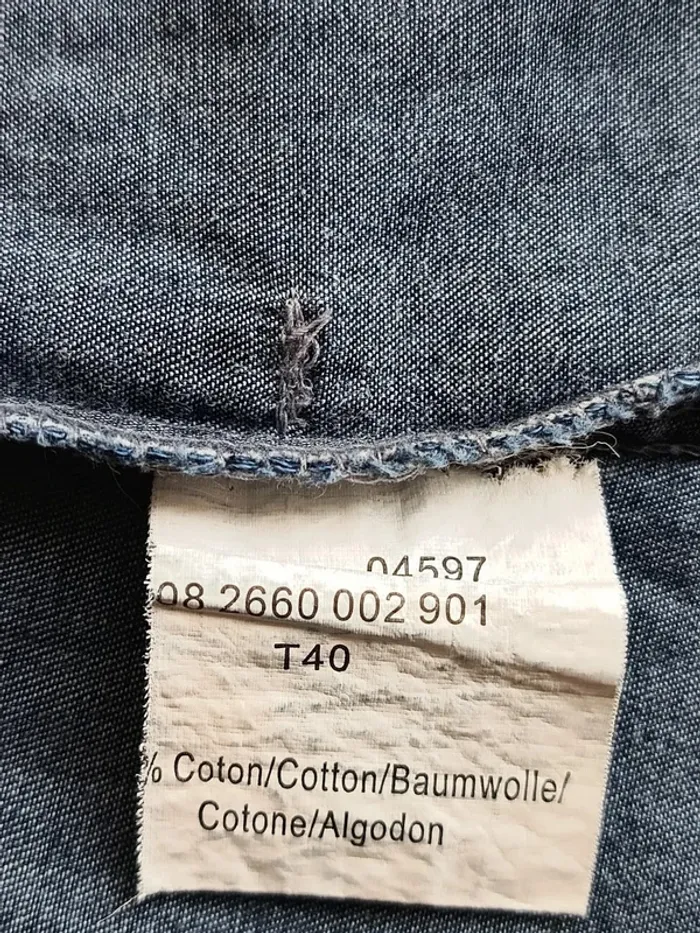 Chemise jean vintage y2k ,No Excuses ,coupe droite et longue ,col en V ouvert 100 % coton - photo numéro 12