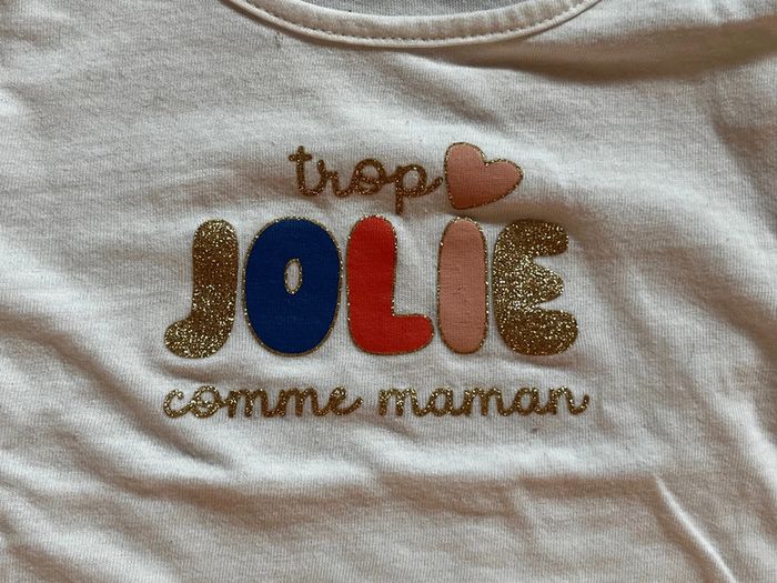 T-shirt à manche fille T 6mois - photo numéro 2