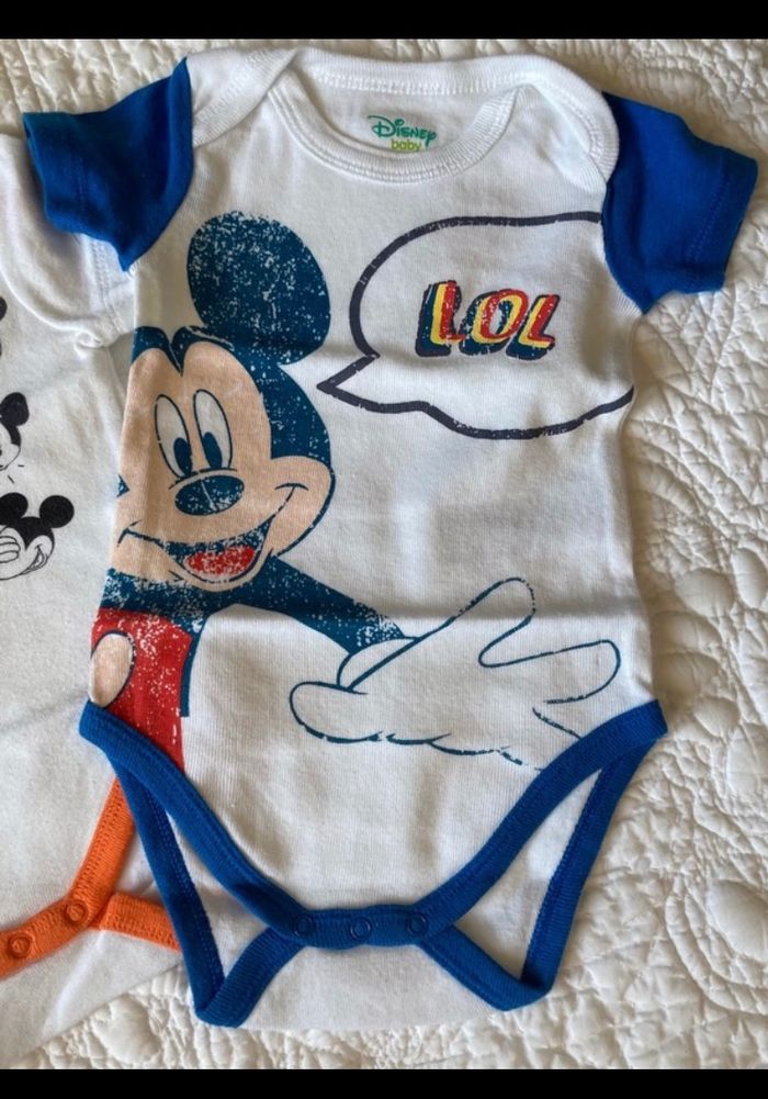 Lot 3 bodys bodies 3 mois Disney Mickey Neuf - photo numéro 4