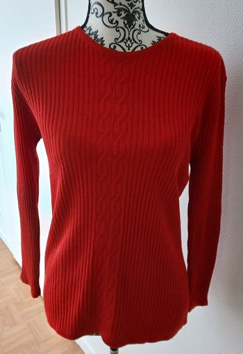 Pull rouge vintage Alain Manoukian 50%mérinos T.38