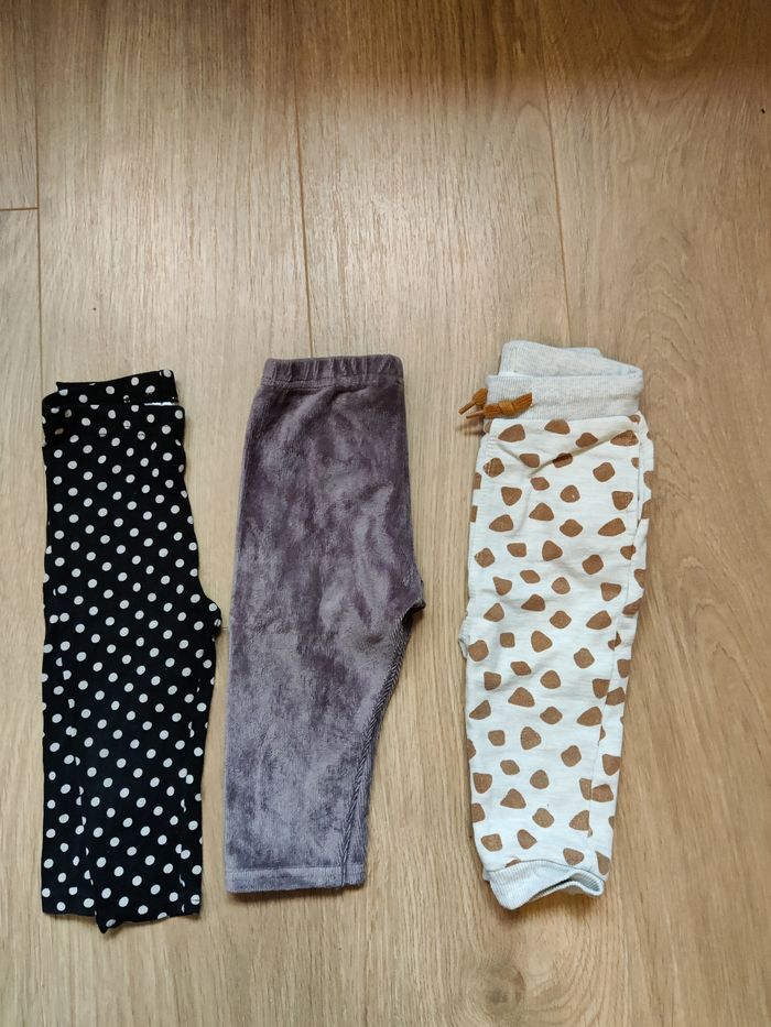 Lot legging +joggings filles 12 mois