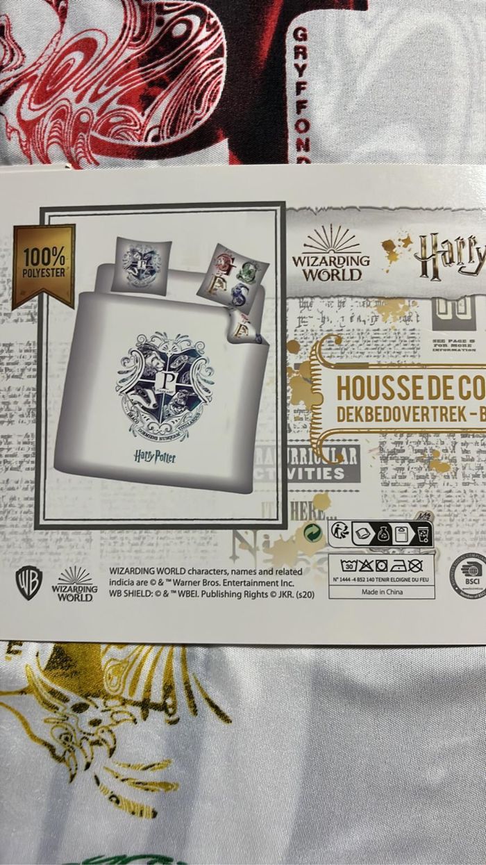 Parure de lit Harry Potter blanc double