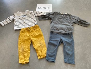 2 ensembles garçon 12 mois pantalon Tshirt 