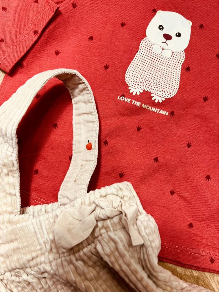 Taille 12 mois tenue 3p fille Obaibi Kiabi terracotta beige * hérisson * 🎀 - photo numéro 3