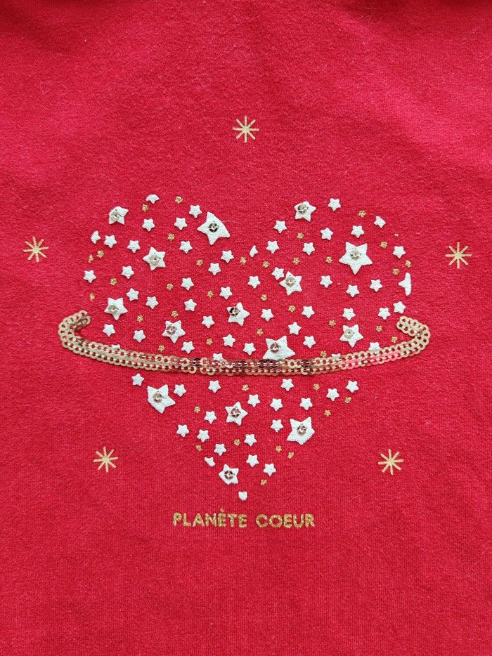 Sous-pull rouge coeur Okaïdi 6 ans - photo numéro 2