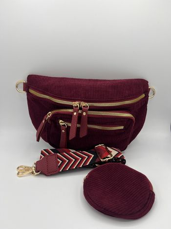 Sac banane bandoulière velours 