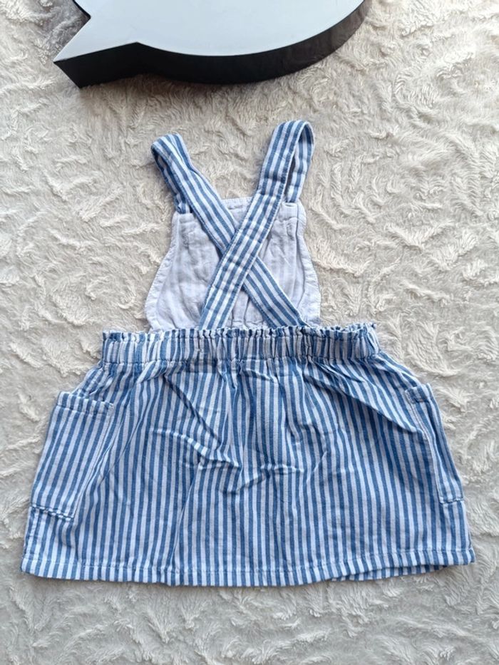 Robe bretelles style salopette rayures Fille 6/9 mois H&M 100% coton - photo numéro 9