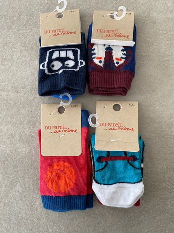 Lot de 4 paires de chaussettes bébé DPAM 19/22 neuves