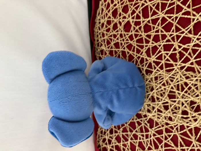 PELUCHE DOUDOU SUPER TOYS ELEPHANT BLEU ht18cm assis BILLES - photo numéro 3