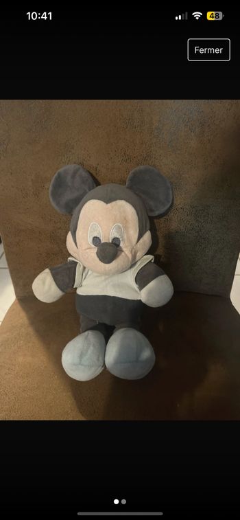 Peluche Mickey 30 cm bleu