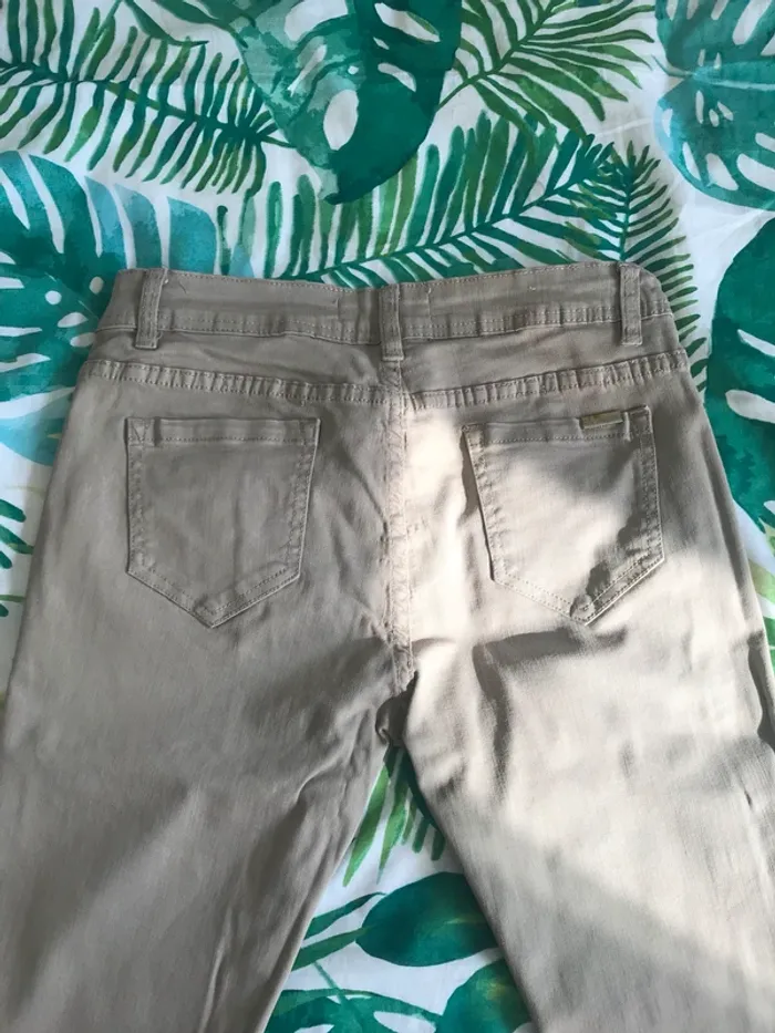 Pantalon jeans beige - photo numéro 3
