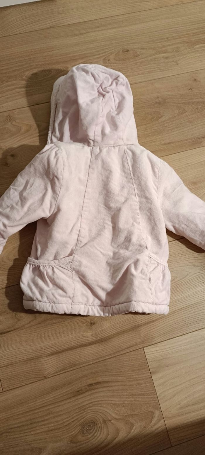 Adorable manteau hiver rose clair sucre d'orge 12 mois - photo numéro 3