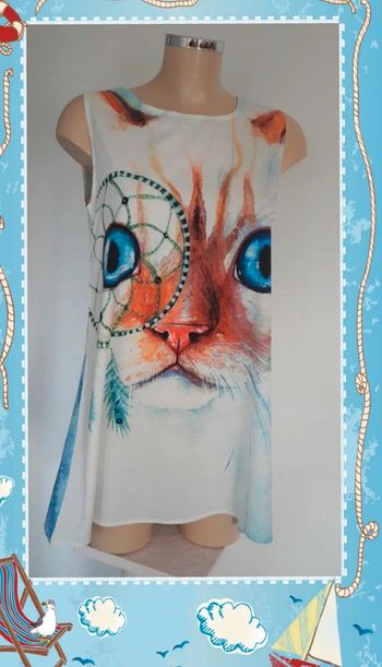 Robe tunique imprimée chat T38-40