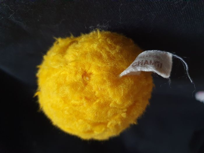 Rare peluche hochet œuf poussin jaune Création Chamti Ancien Hauteur 11 cm - photo numéro 7