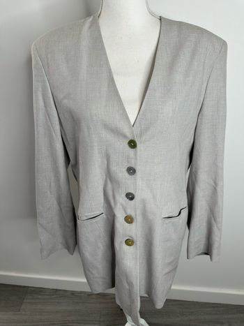 Blazer en laine gris clair Pinya Vintage T44 XXL