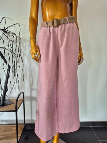Pantalon Rose Palazzo Femme Taille S/M