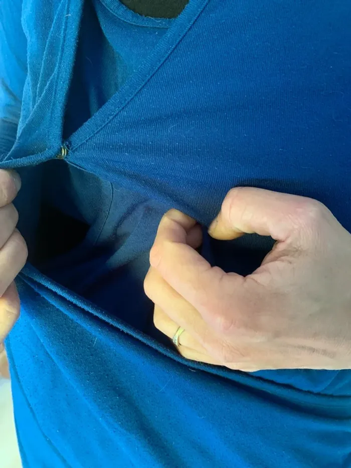 🤰💙 Robe maternité/allaitement – Taille L – Bleu électrique – Manches longues – Marque ML - photo numéro 3