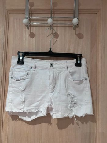 Short en jean blanc