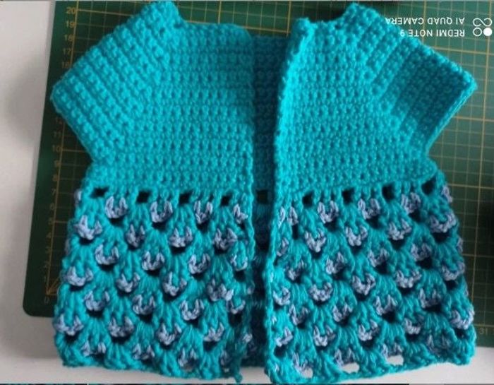 Gilet crochet manche courte